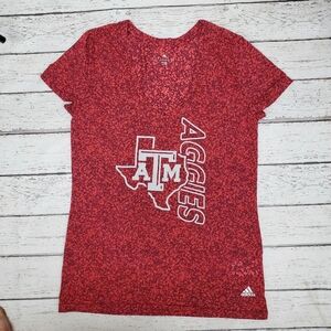 Texas A&M aggies Adidas climalite T shirt v neck